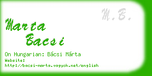 marta bacsi business card